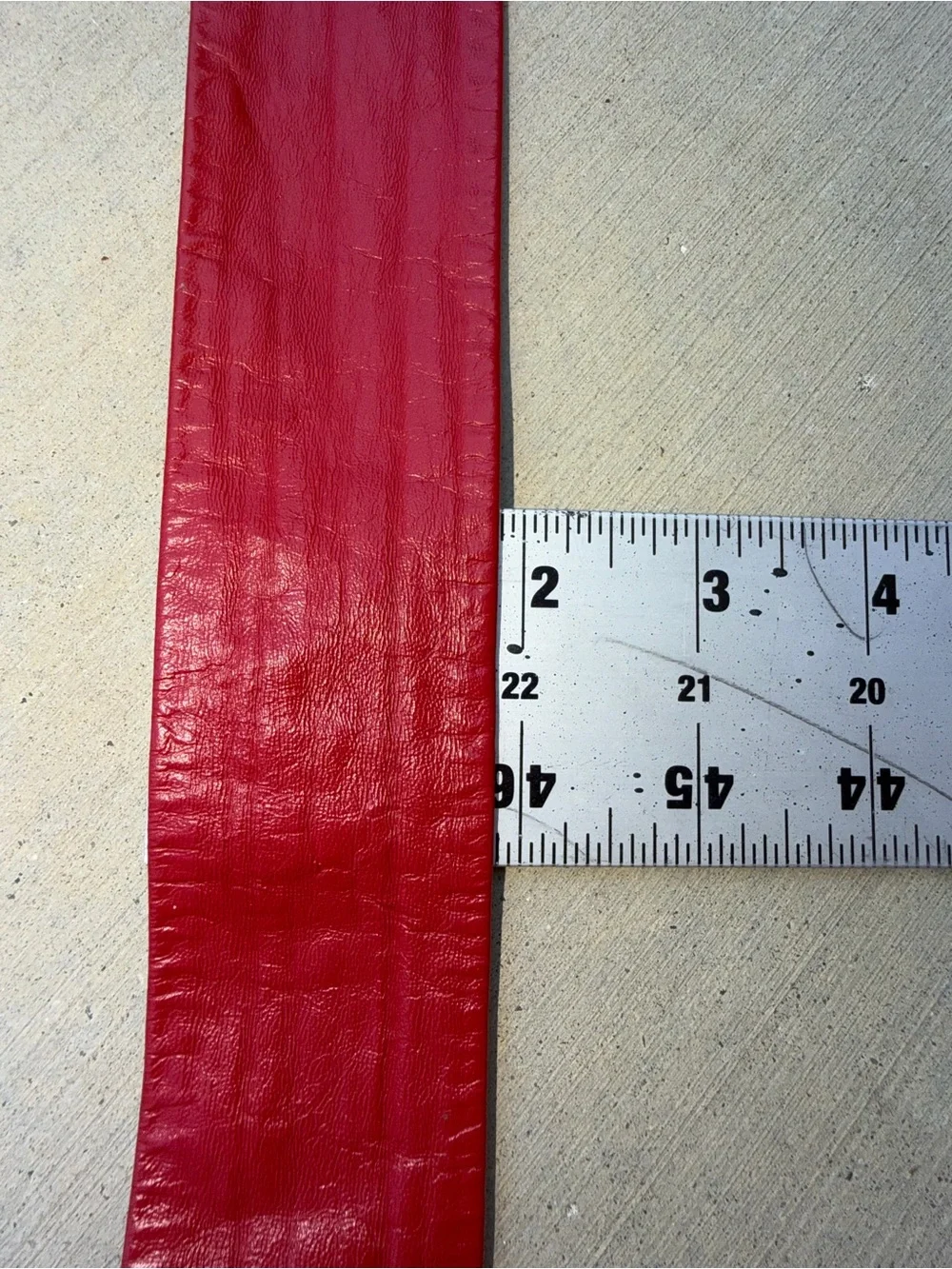 Vintage Red Leather Bow Style Waist Belt